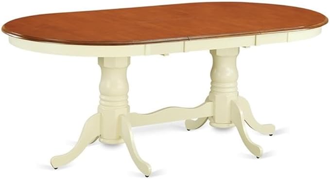 East West Furniture PLAV9-WHI-W 9 Piece Dining Set Includes an Oval Dining Room - Image 3