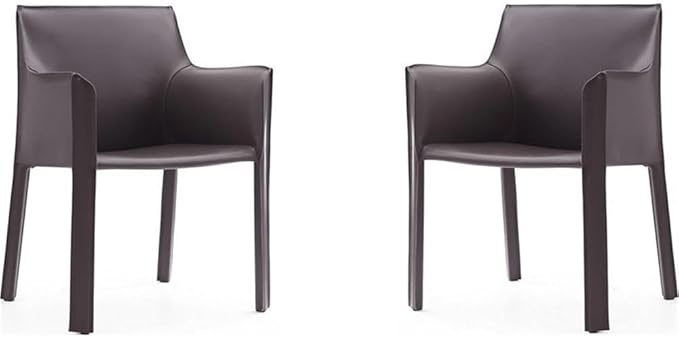 Manhattan Comfort Vogue Modern Faux Leather Dining Chairs, Metal Frame by ManhattanComfort