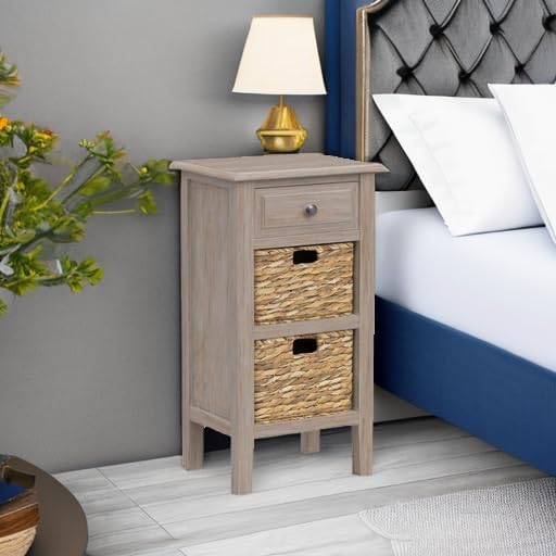 Safavieh Home Collection Everly Drawer White Wash 1-Drawer 2 Removable Baskets - Image 6