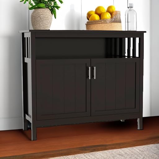 RASOO Espresso Buffet Cabinet, Modern Design - Image 6