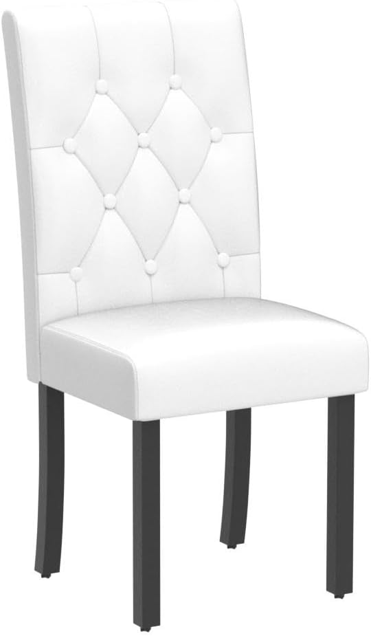 Yaheetech Dining Chairs Set of 2 Modern Style Faux Leather Dining Room Chairs - Image 4