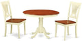 East West Furniture HLPL3-BMK-W 3 Piece Dining Room Table Set Contains a Round by EastWestFurniture