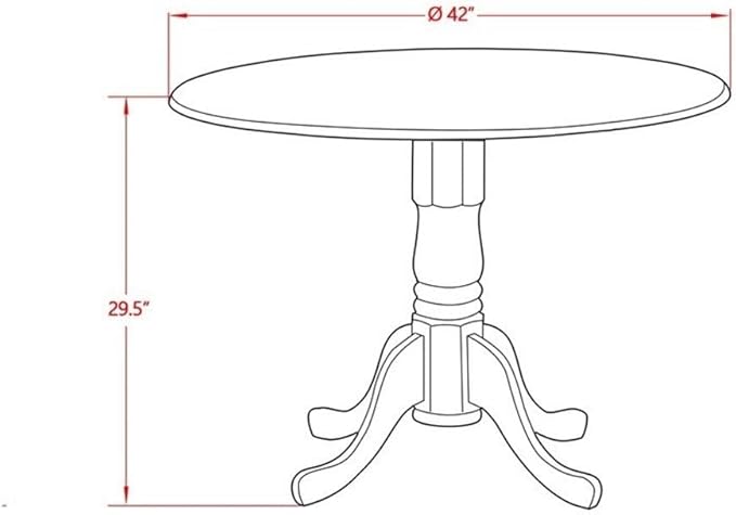 East West Furniture DMAB5-OAK-04 5 Piece Dining Set Includes a Round Dining - Image 5