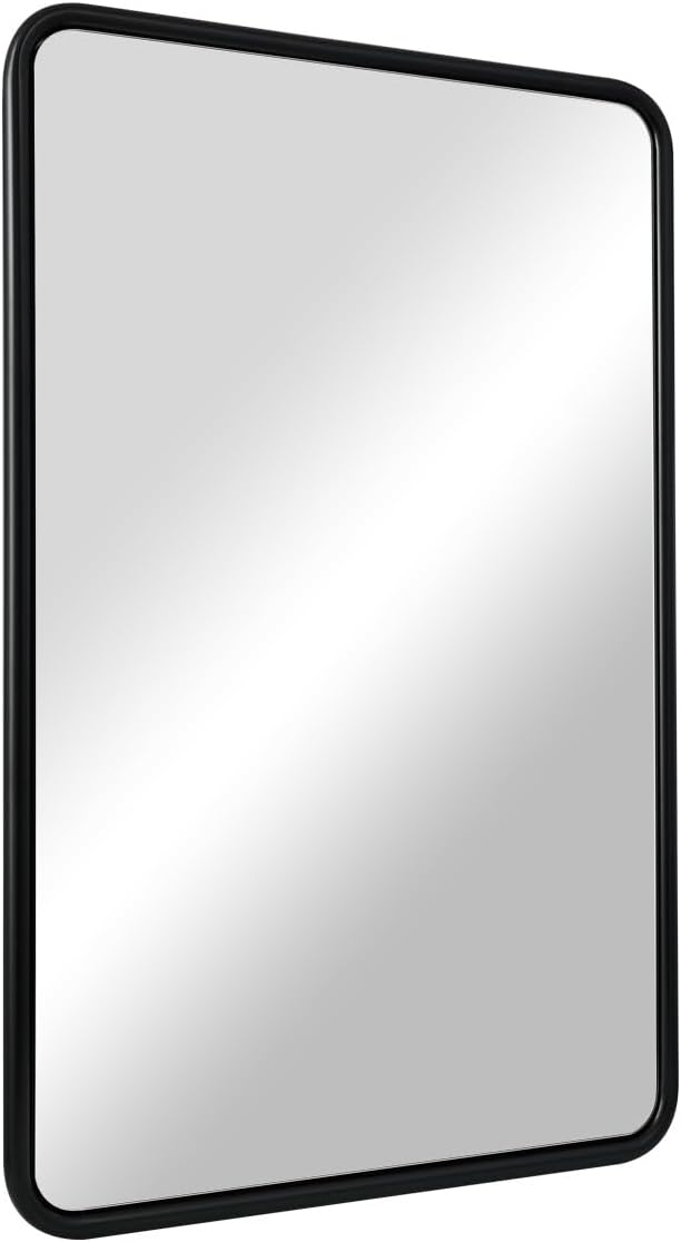 ANDY STAR Bathroom Mirror, 24x36 Inch Stainless Steel Metal Frame Black by ANDYSTAR