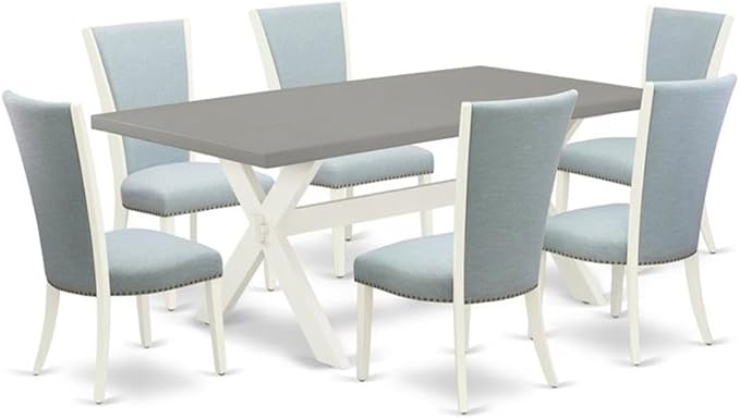 East West Furniture X097VE215-7 7 Piece Dining Table Set Consist of a Rectangle by EastWestFurniture