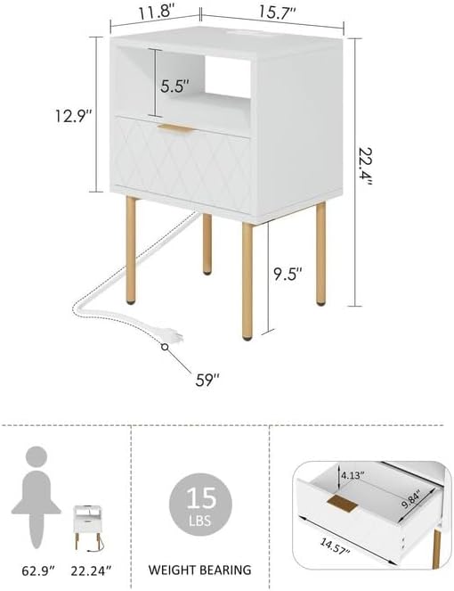 Nightstand, Morden Bedside Table - Image 2