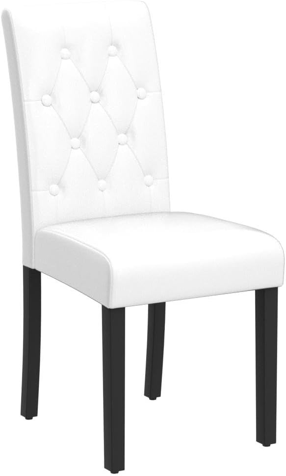 Yaheetech Dining Chairs Set of 6 Modern Style Faux Leather Dining Room Chairs - Image 4