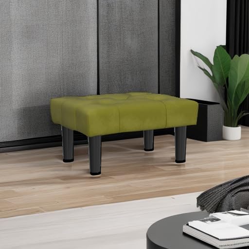 HOUCHICS Small Footstool Ottoman, Velvet Soft Footrest Ottoman - Image 5