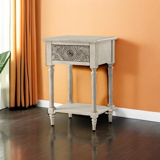 COSIEST Vintage Nightstand, MDF 2-Tier Bedside Table, Wood Accent End Table - Image 6