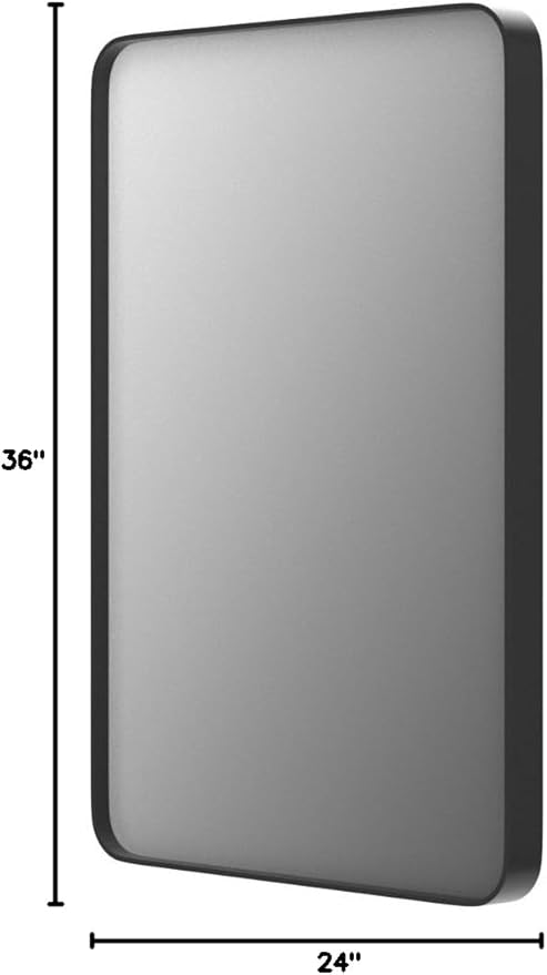 24x36 Inch Black Metal Framed Mirror - Image 8
