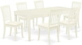 East West Furniture DODA7-LWH-C 7 Piece Dinette Set Consist of a Rectangle by EastWestFurniture