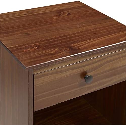 Walker Edison Traditional Wood 1 Drawer Nightstand Side Table Bedroom Storage - Image 6