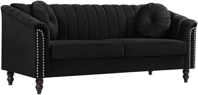 Sectional Sofa Set, Microfiber Chesterfield Upholstered Sofas Loveseat Couch by Unknown