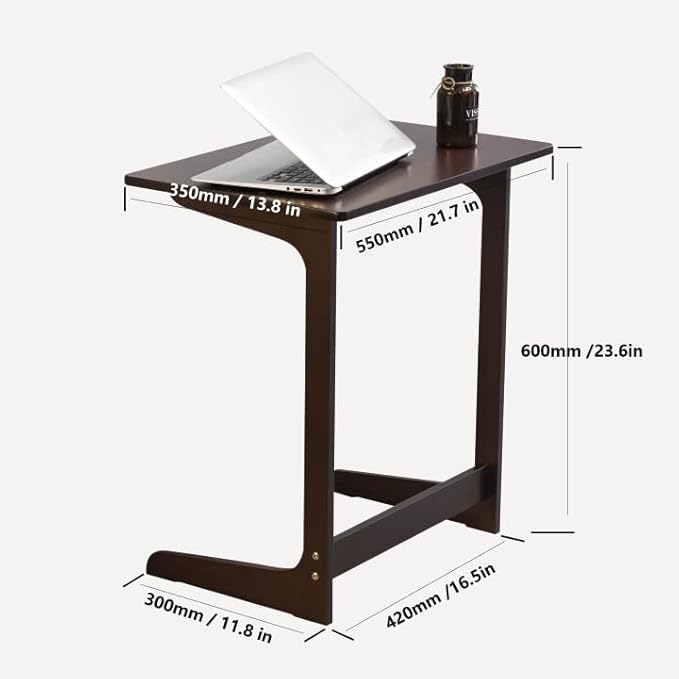 Forevich Tv Tray Table Bamboo Wood Laptop End Side Table - Image 3
