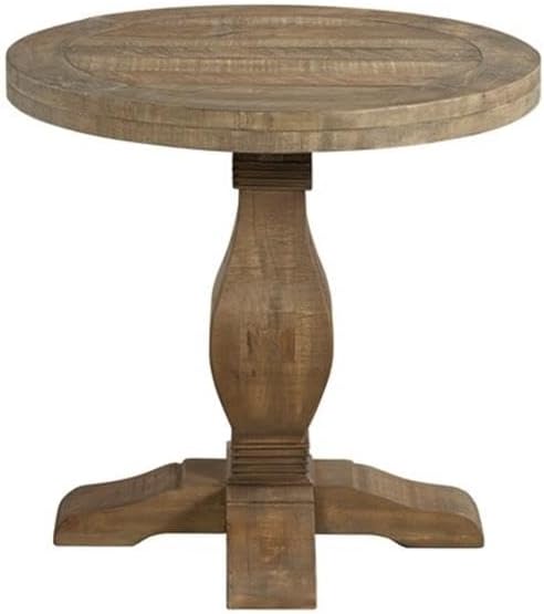 Napa Solid Wood Farmhouse Rustic Round End Side Living Room Table, Nightstand by MartinSvenssonHome