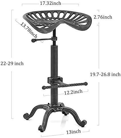 LOKKHAN Rustic Industrial Bar Stool - Image 2