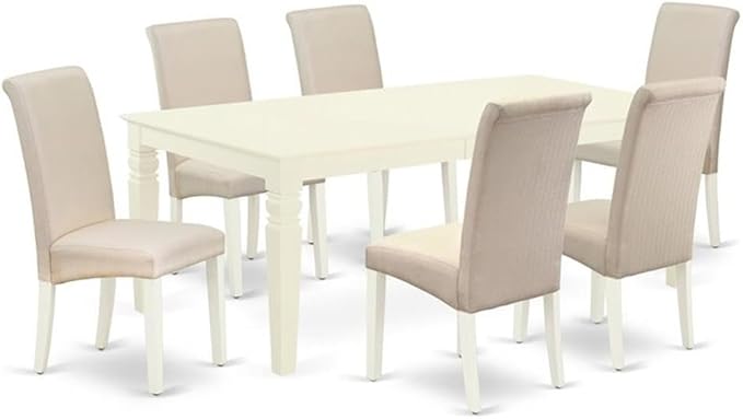 East West Furniture LGBA7-LWH-01 7 Piece Dining Table Set Consist of a by EastWestFurniture