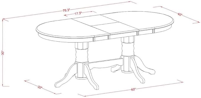 East West Furniture VABO5-LWH-W 5 Piece Kitchen Table Set - Image 11