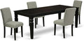 East West Furniture LGAB5-BLK-06 5 Piece Modern Dining Table Set Includes a by EastWestFurniture