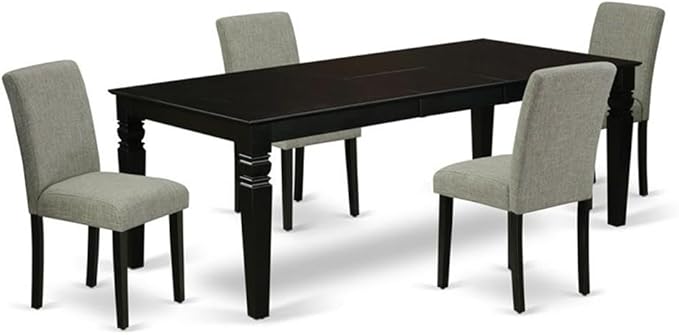 East West Furniture LGAB5-BLK-06 5 Piece Modern Dining Table Set Includes a by EastWestFurniture