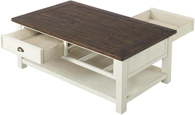 Martin Svensson Home Solid Wood Coffee Table, Cream White - Image 6