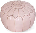 Stuffed Round Design Moroccan Leather Pouf Ottoman, Pre-Filled, 100% Genuine by Unknown