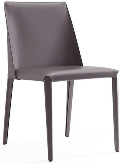 Manhattan Comfort Paris Grey Saddle Leather Dining Chair - Image 3