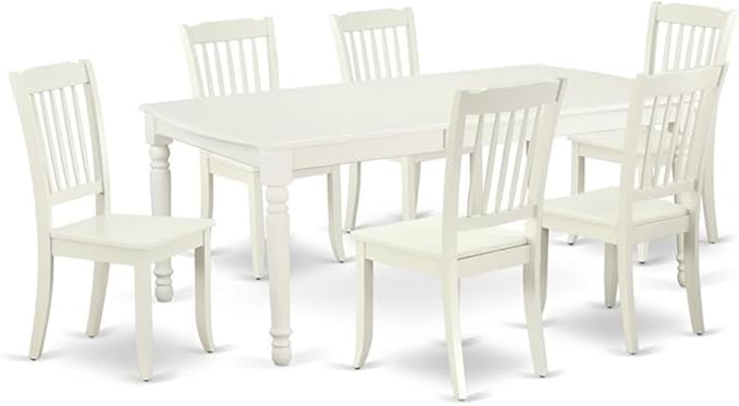 East West Furniture DODA7-LWH-W 7 Piece Modern Dining Table Set Consist of a by EastWestFurniture