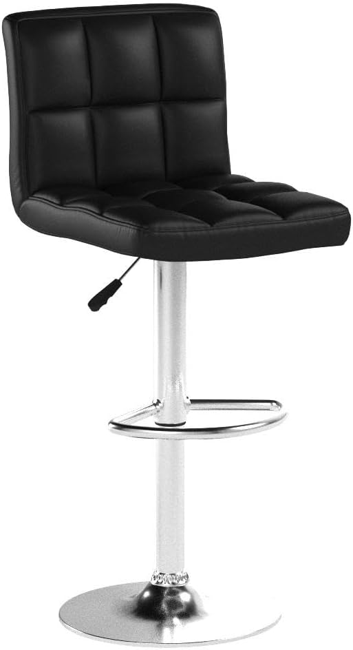BestOffice Bar Stools Set of 2, Adjustable PU Leather Swivel Barstools - Image 5