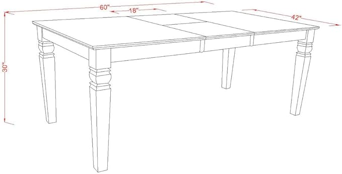 East West Furniture WEIP5-BMK-W 5 Piece Dining Set Includes a Rectangle Dining - Image 7