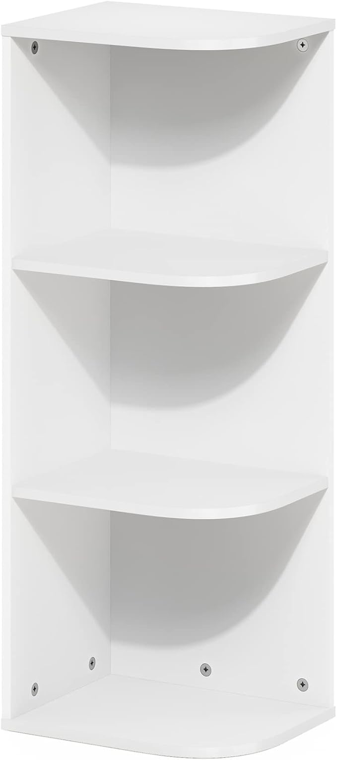 Furinno Pasir 3-Tier Corner Open Shelf Bookcase by Furinno-FitsYourSpaceFitsYourBudget