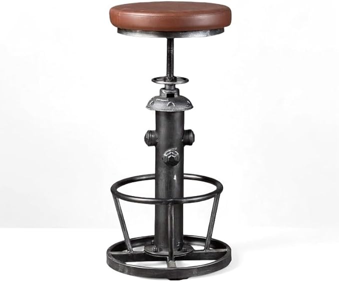 Industrial Swivel Bar Stools Kitchen Island Dining Chairs Pu Seat Bar Counter by BOKKOLIK