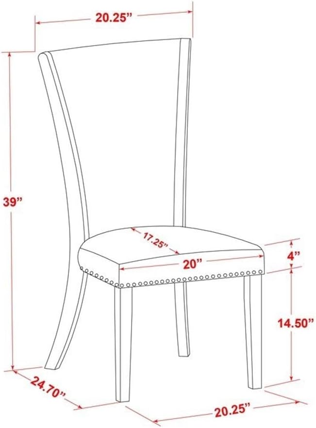 East West Furniture X077VE005-6 6 Piece Modern Dining Table Set Contains a - Image 7