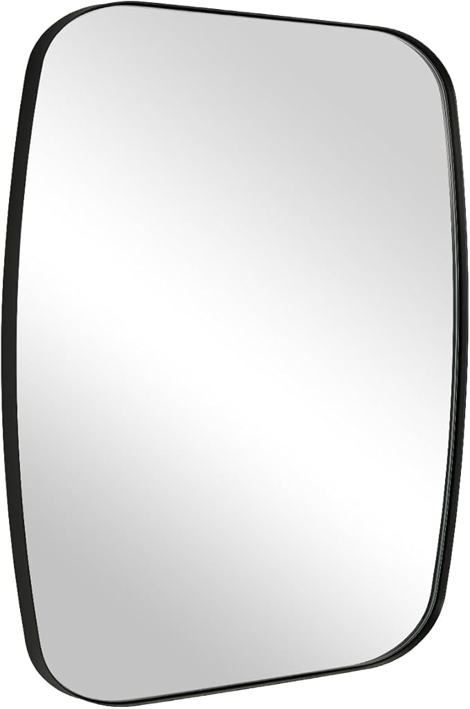 ANDY STAR Black Oblong Mirror, 36x40 Inch Black Oval Mirror by ANDYSTAR