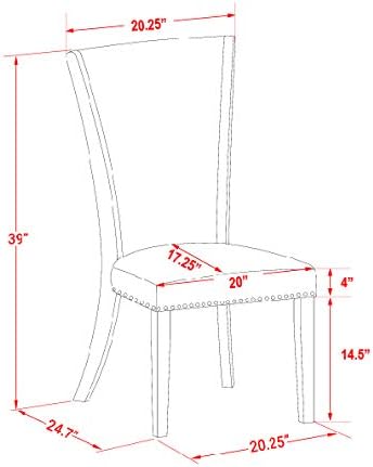 East West Furniture V027VE005-7 7 Piece Dining Set Consist of a Rectangle - Image 16