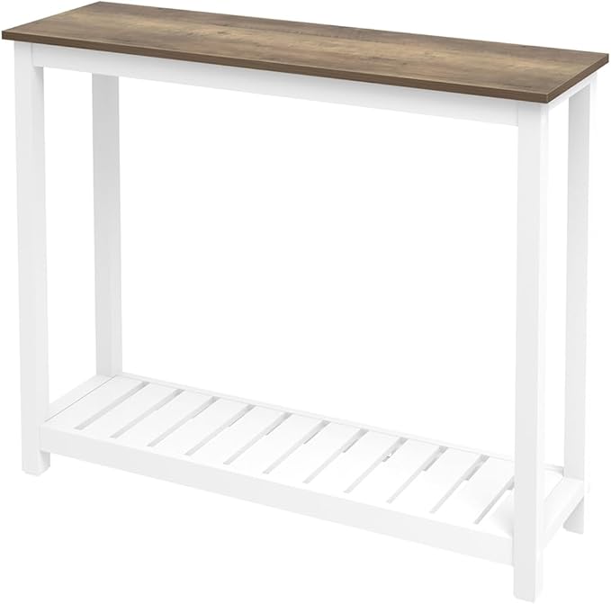 FOLUBAN Farmhouse Sofa Table, Rustic Vintage Console Table - Image 9