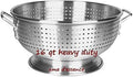 (16-QT) Aluminum Colander with Handles and Base Heavy Duty Commercial Grade