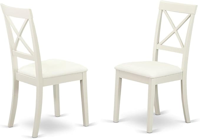 East West Furniture BOST3-LWH-LC 3 Piece Modern Dining Table Set Contains a - Image 3