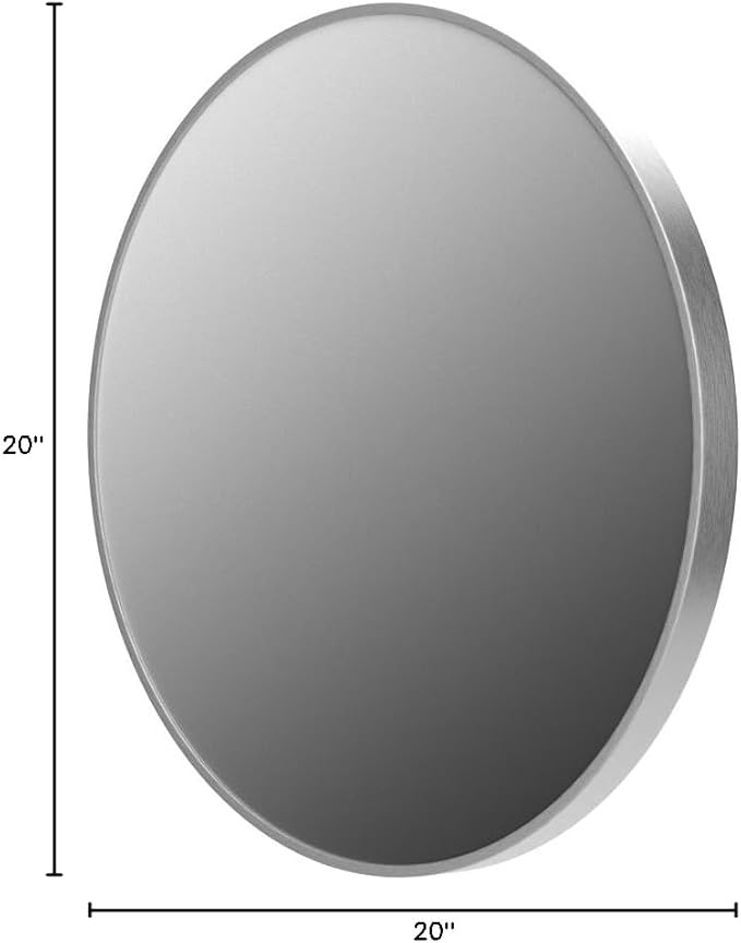 FrameWorks 20" Deluxe Contemporary Silver Circular Aluminum Mirror - Image 9