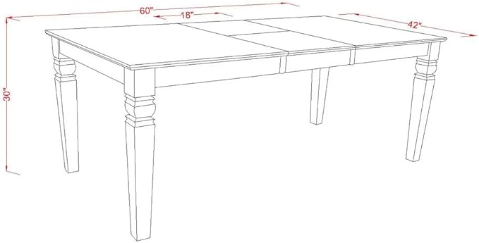 East West Furniture LGDA7-LWH-12 7 Piece Dining Set Includes a Rectangle - Image 12