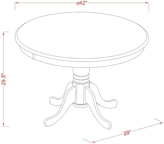 East West Furniture HBBO3-MAH-W 3 Piece Dining Room Table Set Contains a Round - Image 10