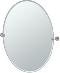 Gatco 4299LG Latitude II Rectangle Mirror, Satin Nickel, 32 Inch, Frameless Oval by Gatco