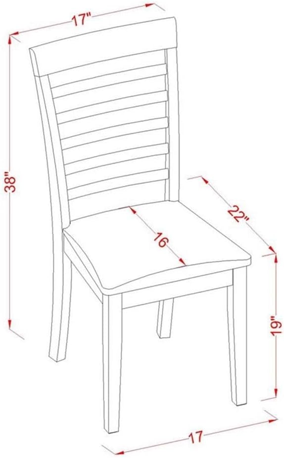 East West Furniture MILA5C-MAH-C 5 Piece Dining Set Includes a Rectangle Dining - Image 6