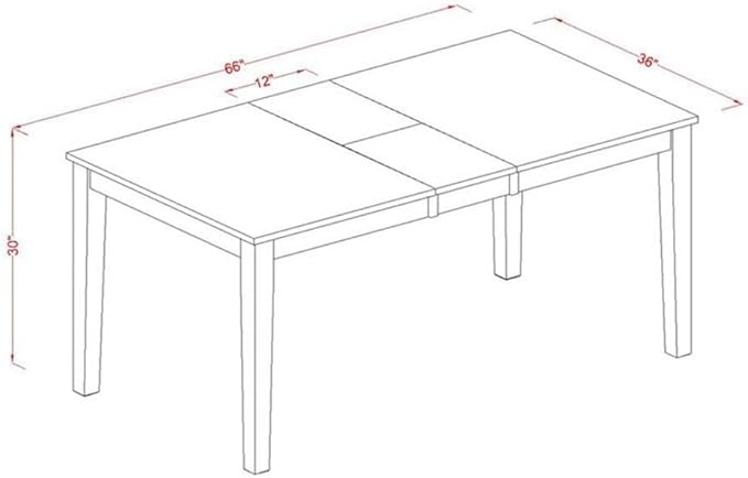 East West Furniture NIQU6-WHI-W 6 Piece Kitchen Table Set Contains a Rectangle - Image 6