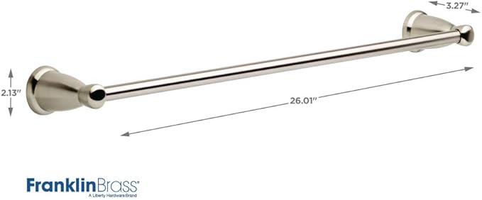 Franklin Brass Kinla 3-Piece Bathroom Set Satin Nickel 24" Towel Bar Rack - Image 2