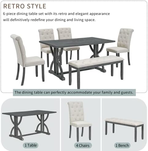 SogesHome 6-Piece Dining Table Set - Image 3
