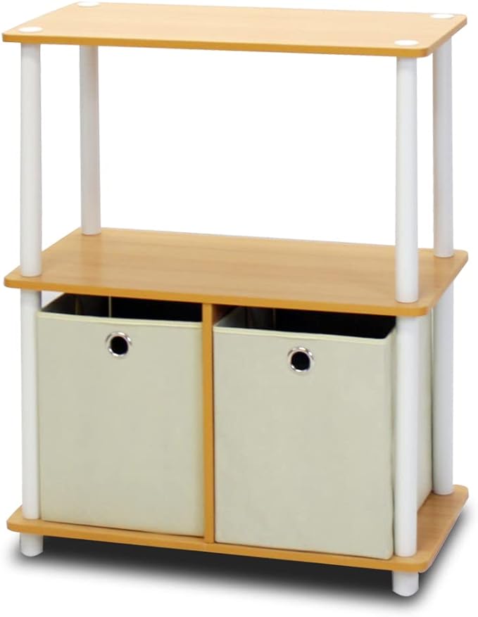 Furinno Go Green 3-Tier 2-Bin Multi-Purpose Storage Shelf - Image 5