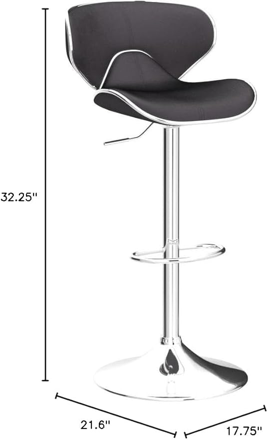Roundhill Furniture Masaccio Velvet Upholstered Adjustable Swivel Barstool - Image 2