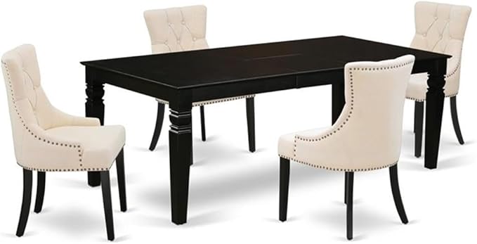 East West Furniture LGFR5-BLK-02 5 Piece Dining Room Set Includes a Rectangle by EastWestFurniture
