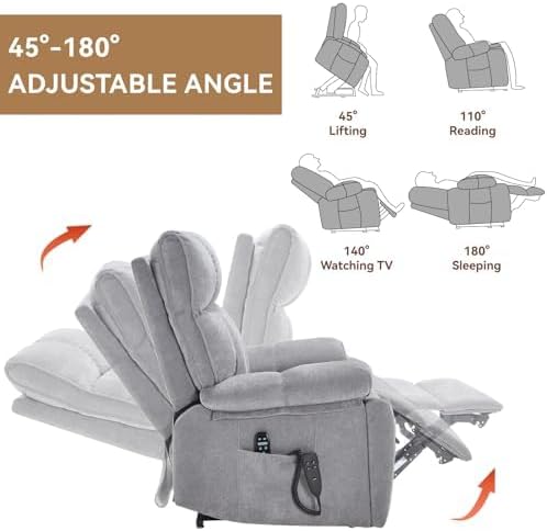 Dual Motor Power Lift Recliner Chair, 8 Positions Vibration Massage Recliner - Image 7